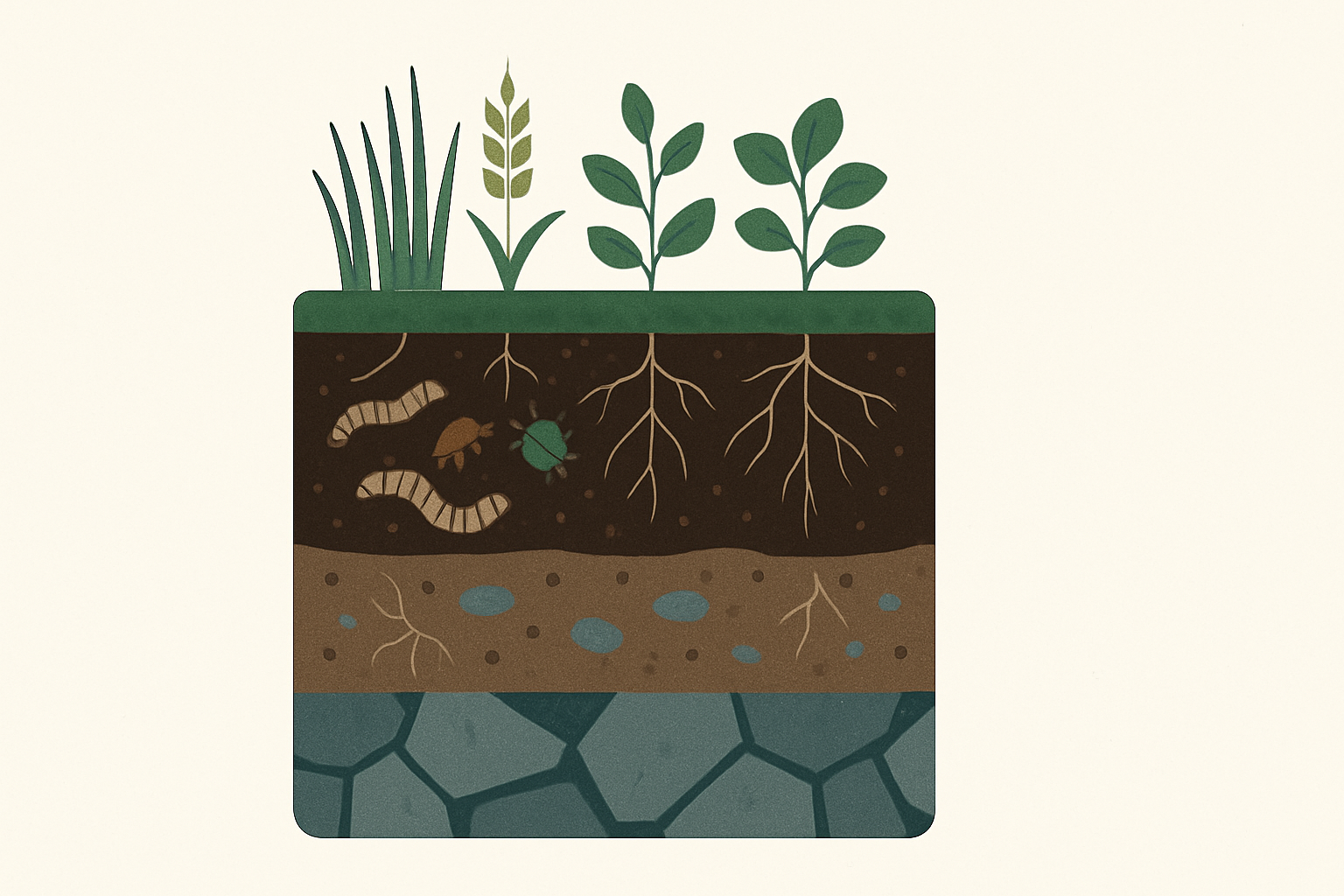 Soil regeneration illustration